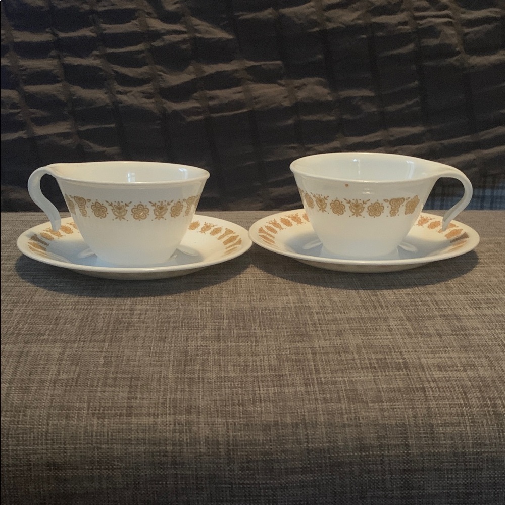 Vintage, corral set of two, Hook cups and saucers
